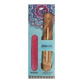 ZENHOME Buddha füstölőszett pálcikákkal és tartóval a csomagolásban